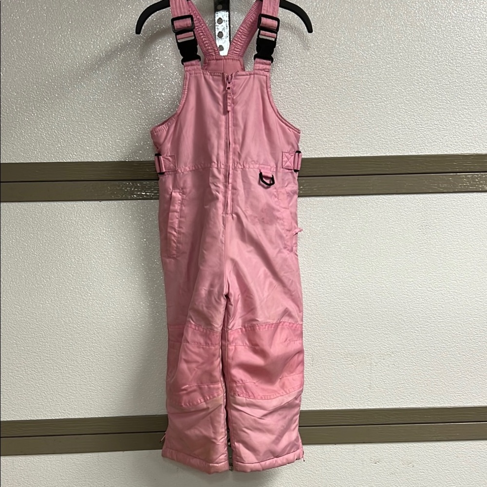 Platinum Brand Soft Pink Insulated Kids Snow Bibs